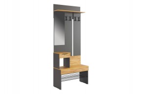 БАСКО Прихожая К5 (графит) в Губкинском - gubkinskiy.mebel24.online | фото 2