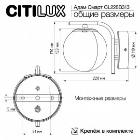 Бра Citilux Адам Смарт CL228B313 в Губкинском - gubkinskiy.mebel24.online | фото 8