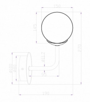 Бра Maytoni Erich MOD221-WL-01-G в Губкинском - gubkinskiy.mebel24.online | фото 2