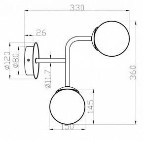 Бра Maytoni Erich MOD221-WL-02-G в Губкинском - gubkinskiy.mebel24.online | фото 3