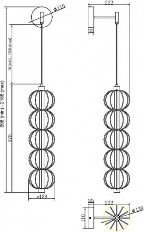Бра Maytoni Golden Cage MOD216WL-L10G3K в Губкинском - gubkinskiy.mebel24.online | фото 2