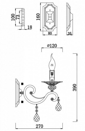 Бра Maytoni Grace RC247-WL-01-R в Губкинском - gubkinskiy.mebel24.online | фото 2