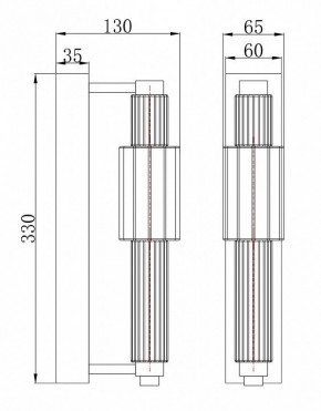 Бра Maytoni Verticale MOD308WL-L9CG3K в Губкинском - gubkinskiy.mebel24.online | фото 3