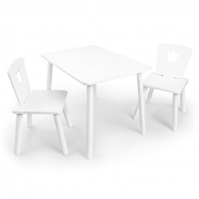 Детский комплект стол и два стула «Корона» Rolti Baby (белый/белый, массив березы/мдф) в Губкинском - gubkinskiy.mebel24.online | фото