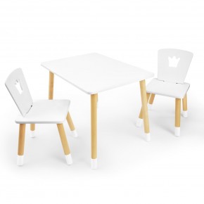 Детский комплект стол и два стула «Корона» Rolti Baby (белый/береза, массив березы/мдф) в Губкинском - gubkinskiy.mebel24.online | фото