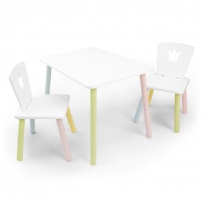 Детский комплект стол и два стула «Корона» Rolti Baby (белый/цветной, массив березы/мдф) в Губкинском - gubkinskiy.mebel24.online | фото