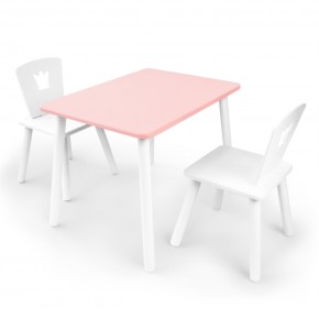Детский комплект стол и два стула «Корона» Rolti Baby (розовый/белый, массив березы/мдф) в Губкинском - gubkinskiy.mebel24.online | фото 1