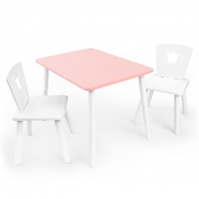 Детский комплект стол и два стула «Корона» Rolti Baby (розовый/белый, массив березы/мдф) в Губкинском - gubkinskiy.mebel24.online | фото 2