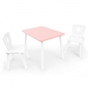 Детский комплект стол и два стула «Корона» Rolti Baby (розовый/белый, массив березы/мдф) в Губкинском - gubkinskiy.mebel24.online | фото 4