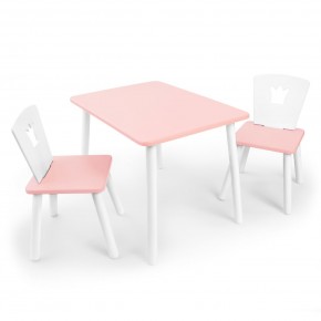 Детский комплект стол и два стула «Корона» Rolti Baby (розовый/розовый, массив березы/мдф) в Губкинском - gubkinskiy.mebel24.online | фото
