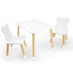 Детский комплект стол и два стула «Мишка» Rolti Baby (белый/береза, массив березы/мдф) в Губкинском - gubkinskiy.mebel24.online | фото