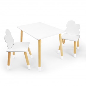Детский комплект стол и два стула «Облачко» Rolti Baby (белый/береза, массив березы/мдф) в Губкинском - gubkinskiy.mebel24.online | фото 1