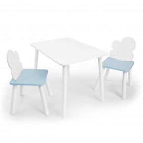 Детский комплект стол и два стула «Облачко» Rolti Baby (белый/голубой, массив березы/мдф) в Губкинском - gubkinskiy.mebel24.online | фото 1