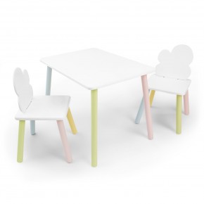 Детский комплект стол и два стула «Облачко» Rolti Baby (белый/цветной, массив березы/мдф) в Губкинском - gubkinskiy.mebel24.online | фото