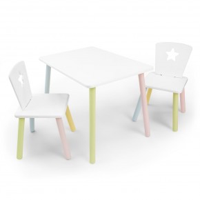 Детский комплект стол и два стула «Звезда» Rolti Baby (белый/цветной, массив березы/мдф) в Губкинском - gubkinskiy.mebel24.online | фото 1