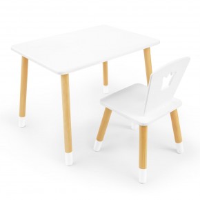 Детский комплект стол и стул «Корона» Rolti Baby (белый/береза, массив березы/мдф) в Губкинском - gubkinskiy.mebel24.online | фото