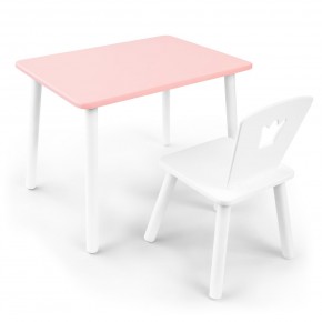 Детский комплект стол и стул «Корона» Rolti Baby (розовый/белый, массив березы/мдф) в Губкинском - gubkinskiy.mebel24.online | фото 1