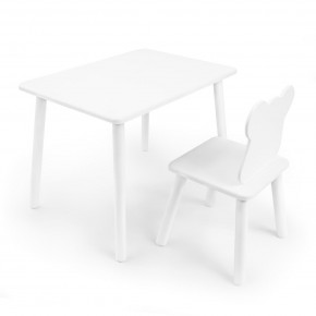Детский комплект стол и стул «Мишка» Rolti Baby (белый/белый, массив березы/мдф) в Губкинском - gubkinskiy.mebel24.online | фото 1
