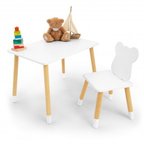 Детский комплект стол и стул «Мишка» Rolti Baby (белый/береза, массив березы/мдф) в Губкинском - gubkinskiy.mebel24.online | фото 2