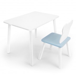 Детский комплект стол и стул «Мишка» Rolti Baby (белый/голубой, массив березы/мдф) в Губкинском - gubkinskiy.mebel24.online | фото