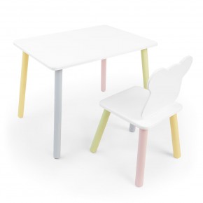 Детский комплект стол и стул «Мишка» Rolti Baby (белый/цветной, массив березы/мдф) в Губкинском - gubkinskiy.mebel24.online | фото 1