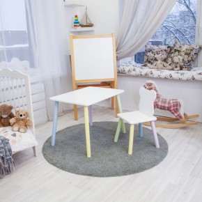 Детский комплект стол и стул «Мишка» Rolti Baby (белый/цветной, массив березы/мдф) в Губкинском - gubkinskiy.mebel24.online | фото 2