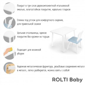 Детский комплект стол и стул «Мишка» Rolti Baby  (голубая столешница/белое сиденье/белые ножки) в Губкинском - gubkinskiy.mebel24.online | фото 4