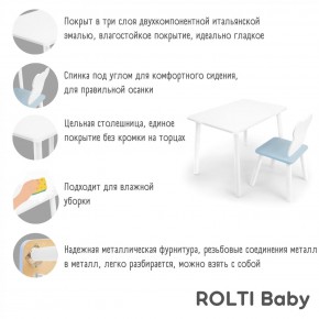 Детский комплект стол и стул «Мишка» Rolti Baby  (голубая столешница/голубое сиденье/белые ножки) в Губкинском - gubkinskiy.mebel24.online | фото 4