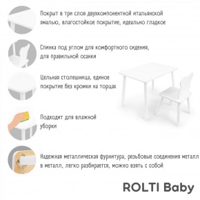 Детский комплект стол и стул Мишка Rolti Baby с накладкой Алфавит (белая столешница/белое сиденье/белые ножки) в Губкинском - gubkinskiy.mebel24.online | фото 3