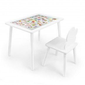 Детский комплект стол и стул Облачко Rolti Baby с накладкой Алфавит (белая столешница/белое сиденье/белые ножки) в Губкинском - gubkinskiy.mebel24.online | фото 1
