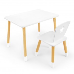 Детский комплект стол и стул «Звезда» Rolti Baby (белый/береза, массив березы/мдф) в Губкинском - gubkinskiy.mebel24.online | фото 1