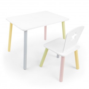 Детский комплект стол и стул «Звезда» Rolti Baby (белый/цветной, массив березы/мдф) в Губкинском - gubkinskiy.mebel24.online | фото