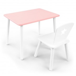 Детский комплект стол и стул «Звезда» Rolti Baby (розовый/белый, массив березы/мдф) в Губкинском - gubkinskiy.mebel24.online | фото