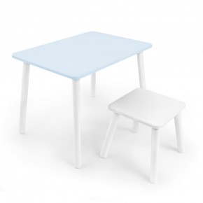 Детский комплект стол и табурет Rolti Baby (голубая столешница/белое сиденье/белые ножки) в Губкинском - gubkinskiy.mebel24.online | фото 1