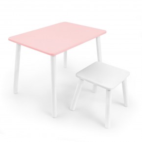 Детский комплект стол и табурет Rolti Baby (розовая столешница/белое сиденье/белые ножки) в Губкинском - gubkinskiy.mebel24.online | фото