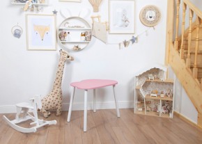 Детский стол Rolti Baby «Облачко»  (розовый/белый, массив березы/мдф) в Губкинском - gubkinskiy.mebel24.online | фото 1