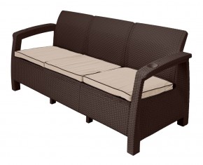 Диван Yalta Premium Sofa 3 Set (Ялта) шоколадный (+подушки под спину) в Губкинском - gubkinskiy.mebel24.online | фото