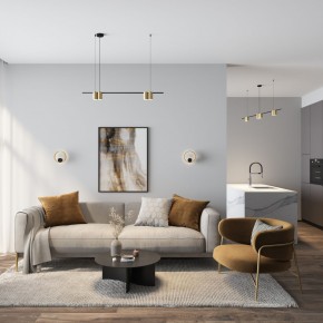 DK5060-BK+SG Бра ORBIT, IP20, 3000К, LED, 10 Вт, черный + сатинированное золото, алюминий в Губкинском - gubkinskiy.mebel24.online | фото 5