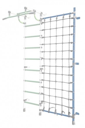 Дополнительная стойка к пристенному ДСК Pastel с сеткой для лазания, цв. голубой в Губкинском - gubkinskiy.mebel24.online | фото