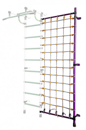 Дополнительная стойка к пристенному ДСК с сеткой для лазания, цв. фиолетовый в Губкинском - gubkinskiy.mebel24.online | фото