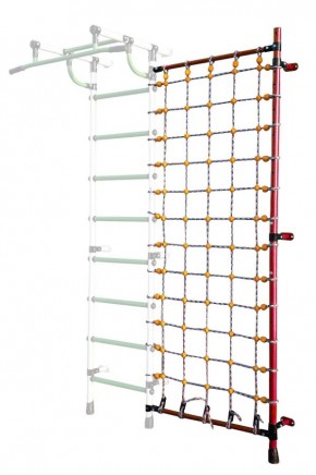 Дополнительная стойка к пристенному ДСК с сеткой для лазания, цв. красный в Губкинском - gubkinskiy.mebel24.online | фото