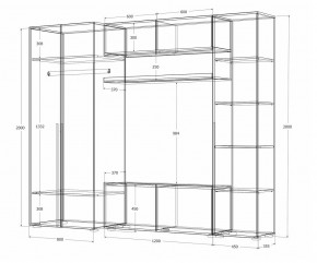 Гостиная Норден (Дуб Крафт белый) в Губкинском - gubkinskiy.mebel24.online | фото 4