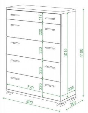 Комод Домино Лайт КМ-2 в Губкинском - gubkinskiy.mebel24.online | фото 2