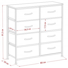 Комод Leset Линкс 8 ящ. (к/з), Каркас Белый, ящики Белые в Губкинском - gubkinskiy.mebel24.online | фото 8