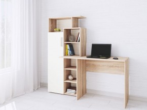 Компьютерный Стол Квартет-7 Дуб сонома/Белый в Губкинском - gubkinskiy.mebel24.online | фото