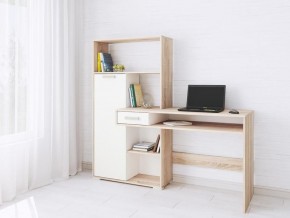 Компьютерный стол Квартет-8 дуб сонома/белый в Губкинском - gubkinskiy.mebel24.online | фото