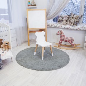 Комплект детский стол КРУГЛЫЙ и два стула МИШКА ROLTI Baby (белая столешница/белое сиденье/береза ножки) в Губкинском - gubkinskiy.mebel24.online | фото 1