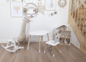 Комплект детский стол ОБЛАЧКО и стул КОРОНА ROLTI Baby (белая столешница/белое сиденье/береза ножки) в Губкинском - gubkinskiy.mebel24.online | фото 5