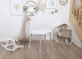 Комплект детский стол ОБЛАЧКО и стул МИШКА ROLTI Baby (белая столешница/белое сиденье/береза ножки) в Губкинском - gubkinskiy.mebel24.online | фото 3