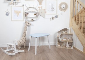 Комплект детский стол ОБЛАЧКО и стул МИШКА ROLTI Baby (голубая столешница/голубое сиденье/белые ножки) в Губкинском - gubkinskiy.mebel24.online | фото 5